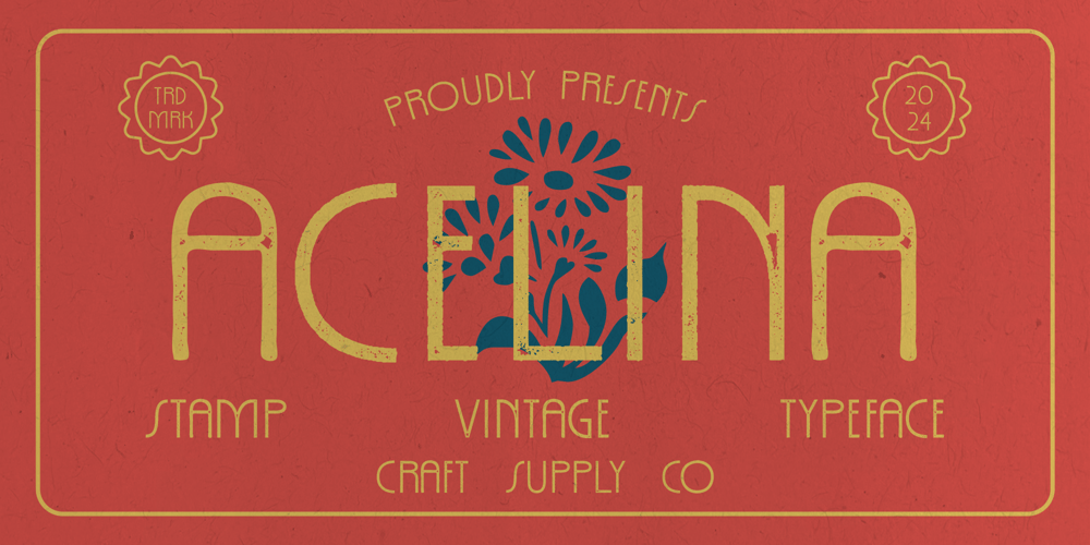 Acelina Stamp font