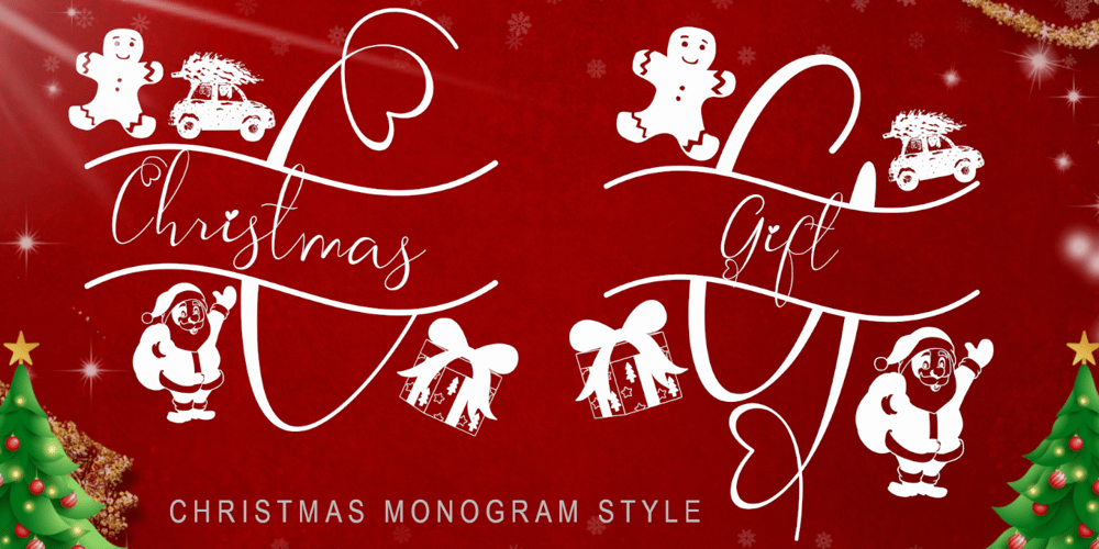 Monogram Christmas Gift font