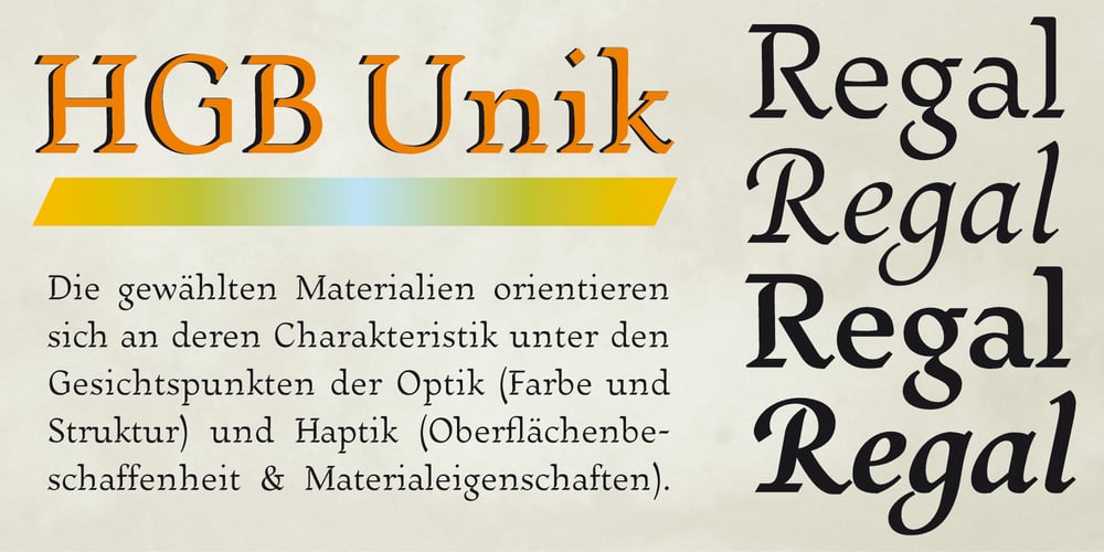 HGB Unik font