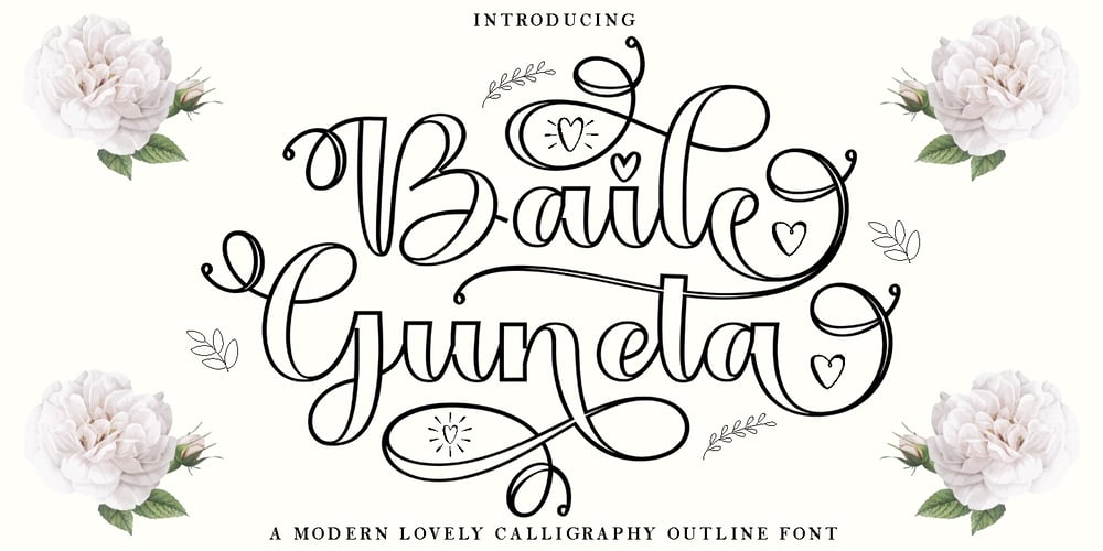Baile Guneta Outline font