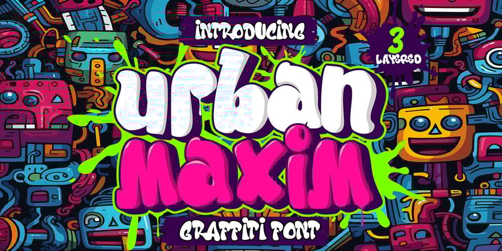 Urban Maxim 3d Graffiti font