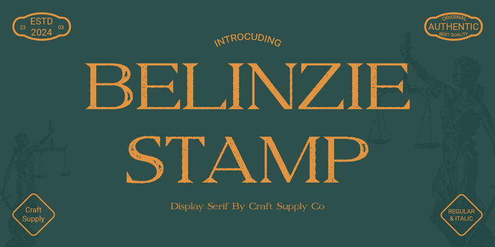 Belinzie Stamp font