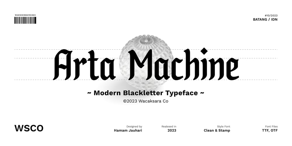 Arta Machine font