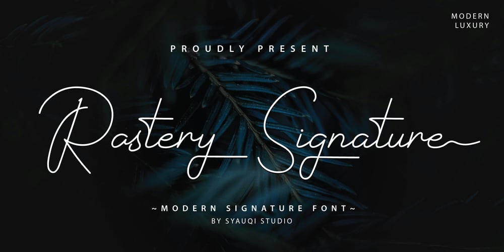 Rastery Signature font