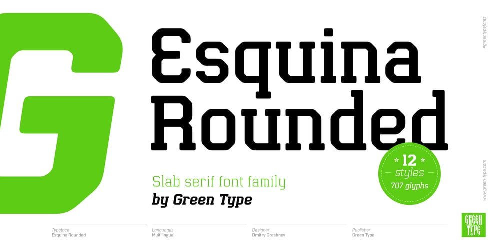 Esquina Rounded font