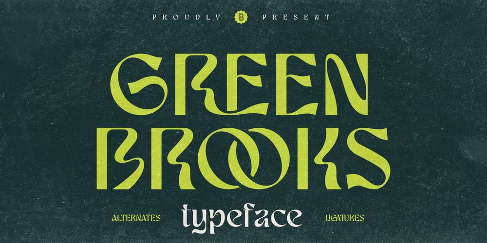 Green Brooks font
