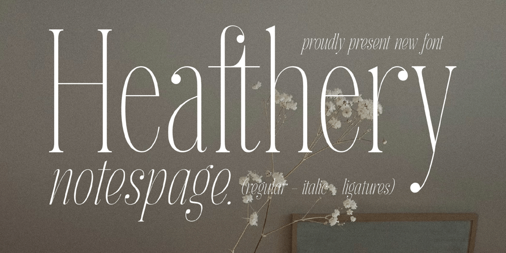Heafthery Notespage font