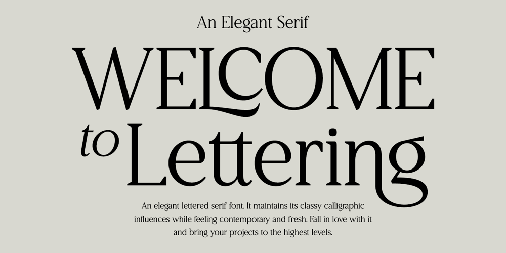 Welcome to Lettering font