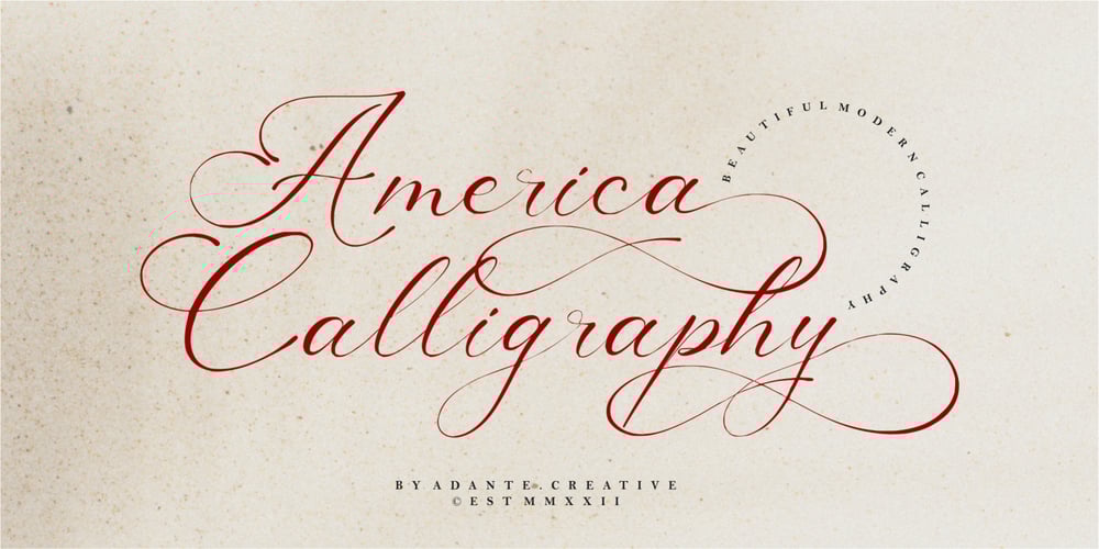 America Calligraphy font