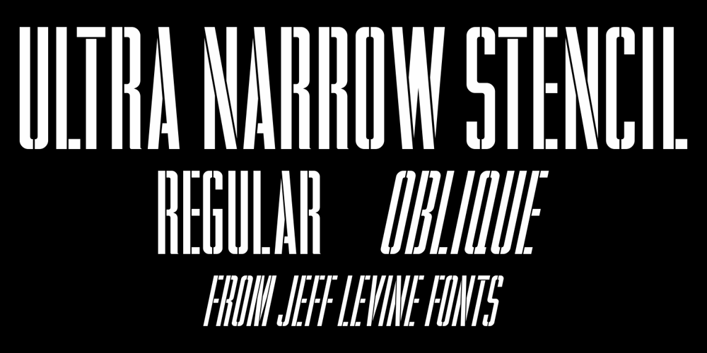 Ultra Narrow Stencil JNL font