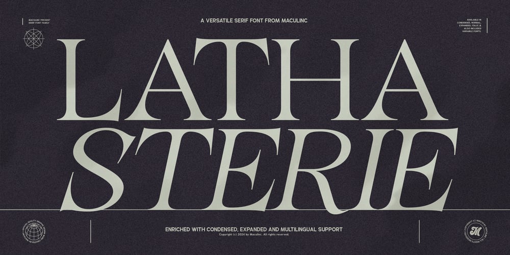 Lathasterie Variable Serif Family font