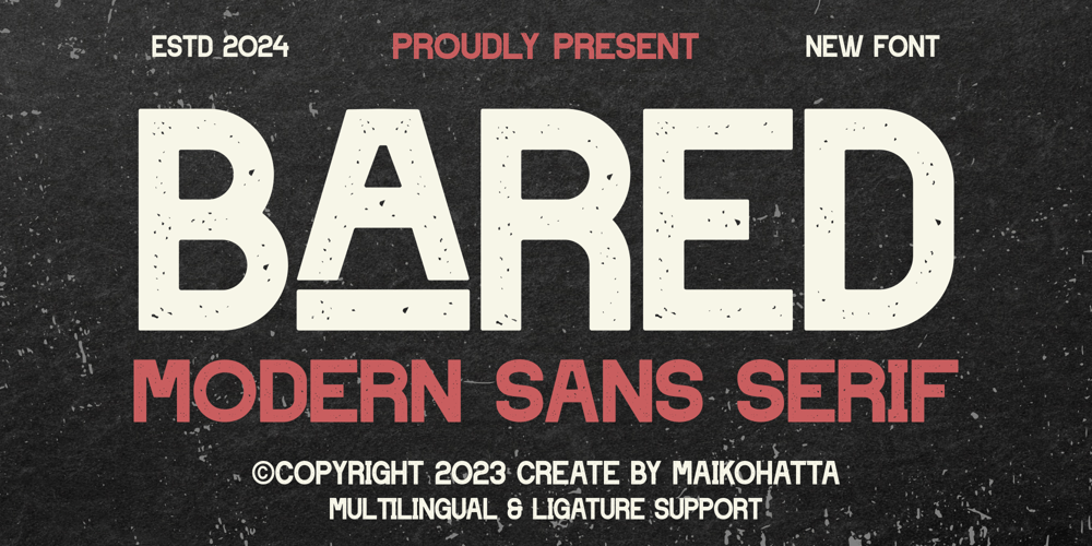 Bared font