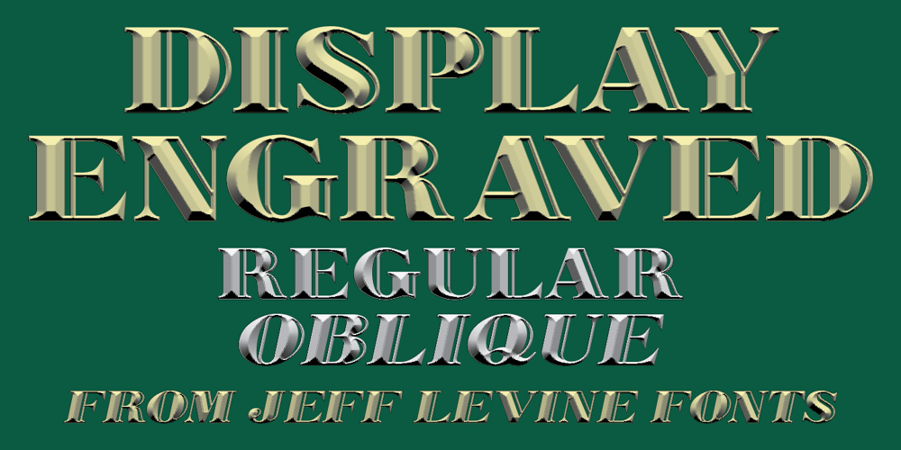 Display Engraved JNL font