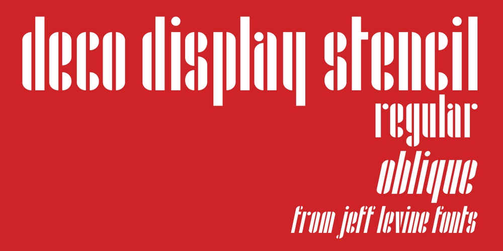 Deco Display Stencil JNL font