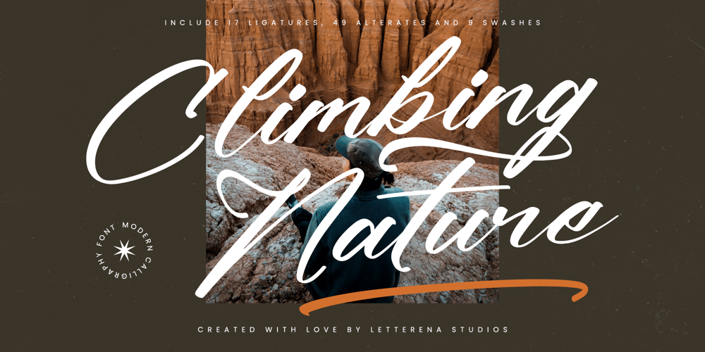 Climbing Nature font