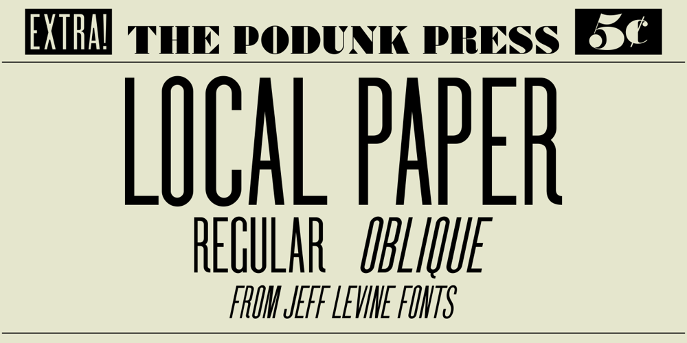 Local Paper JNL font