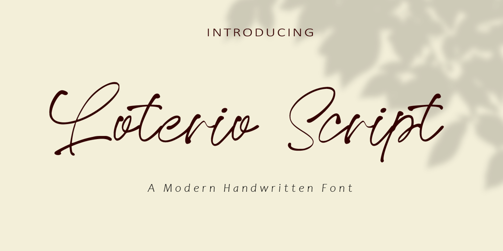 Loterio Script font