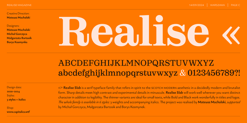 Realise Slab font