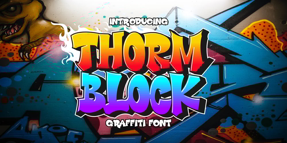 Thorm Block Graffiti font
