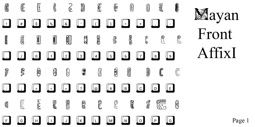 Mayan Front Affixes 1 font