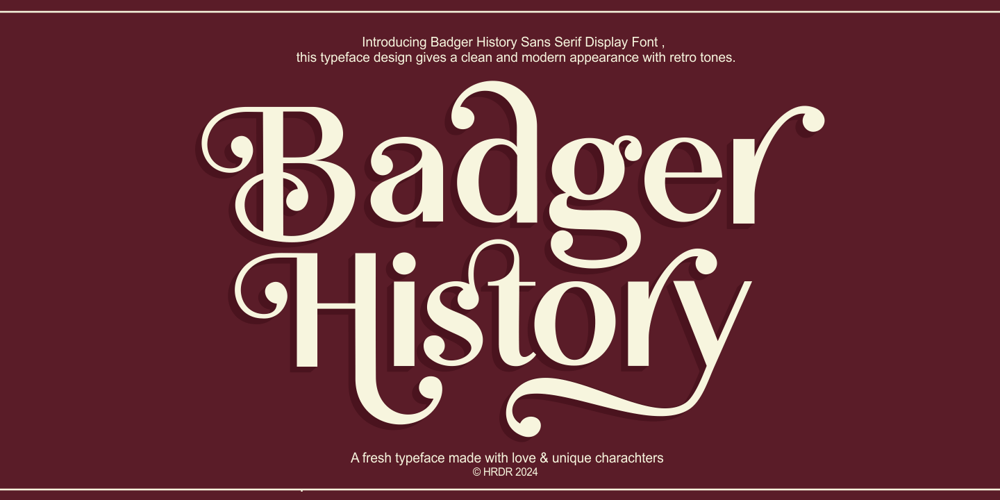 Badger History font