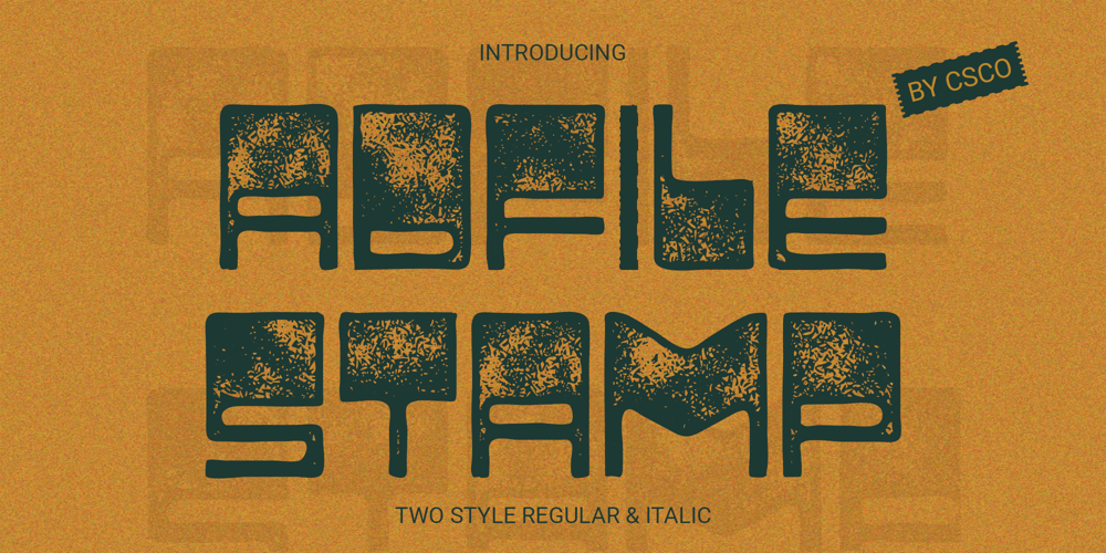Adfile Stamp font