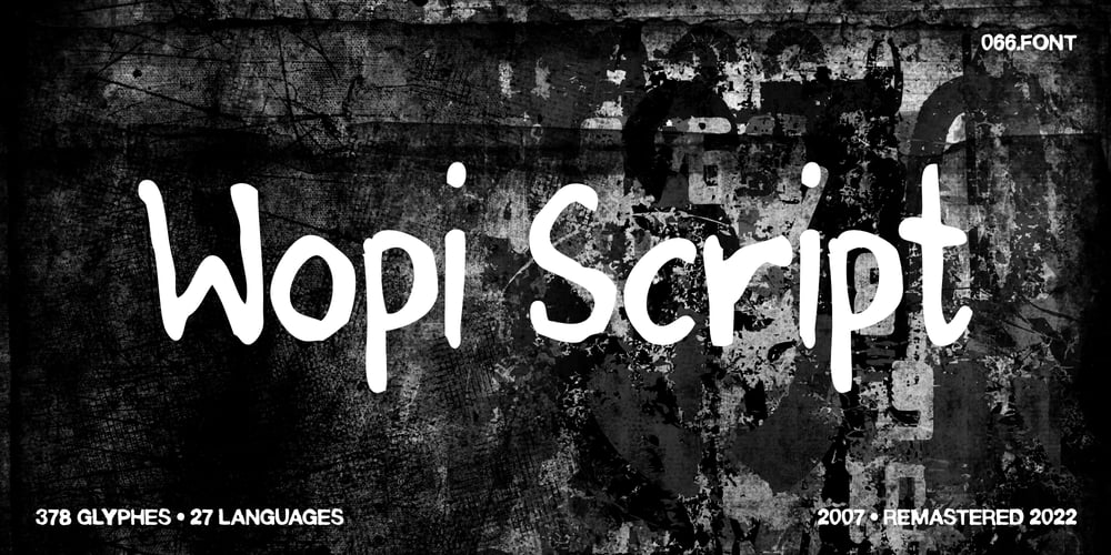 Wopi Script No 3 font
