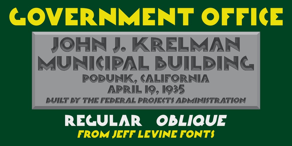 Government Office JNL font