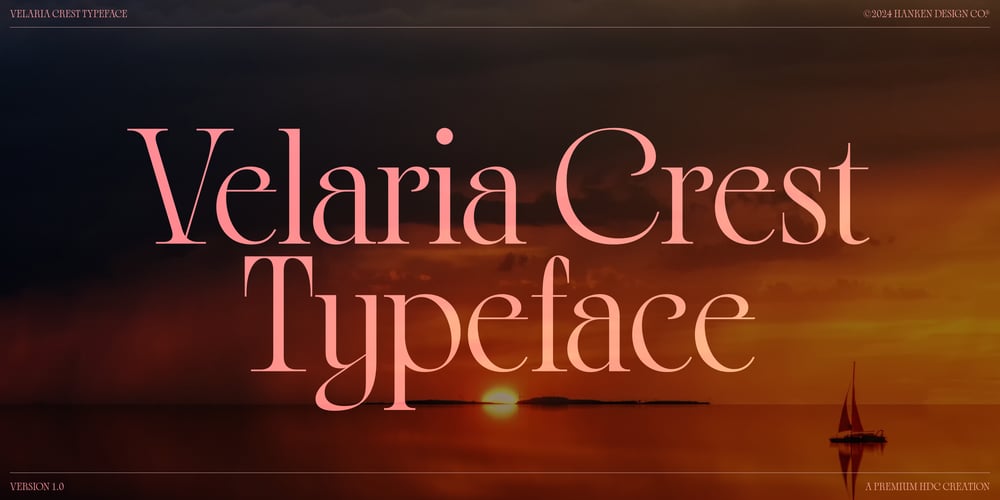 Velaria Crest font