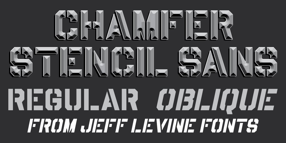 Chamfer Stencil Sans JNL font