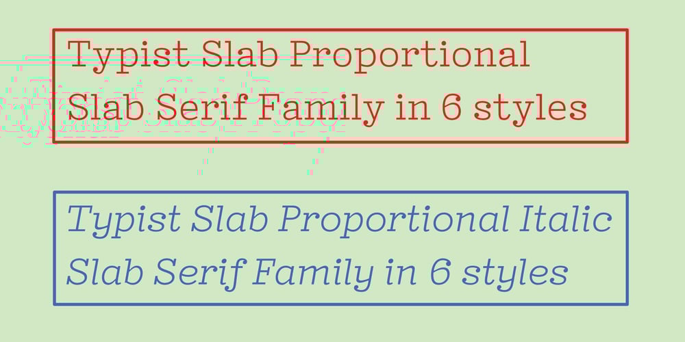 Typist Slab Prop font