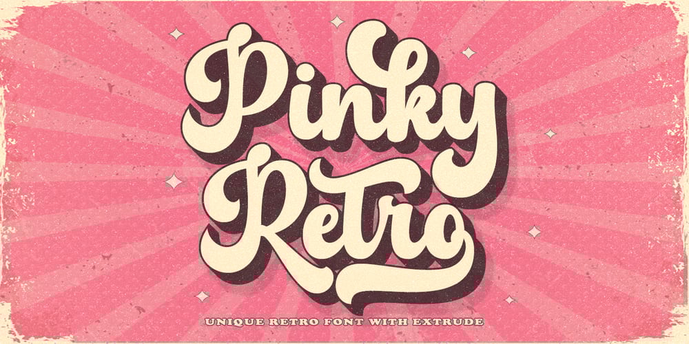 Pinky Retro Extrude font