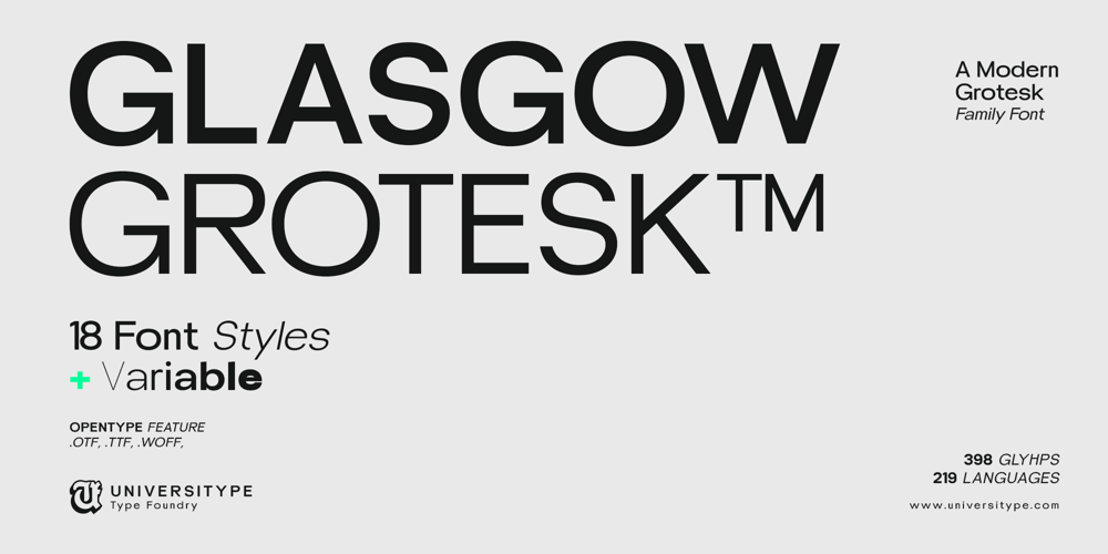 UT Glasgow Grotesk font