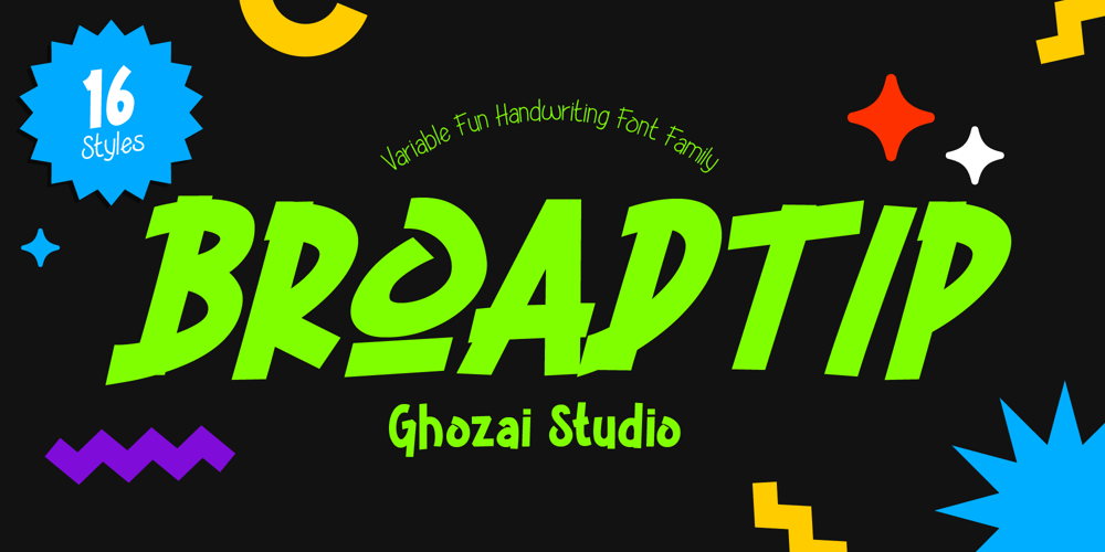 Broadtip font