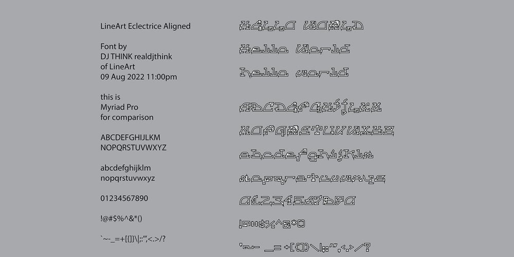 Line Art Eclectrice Aligned font