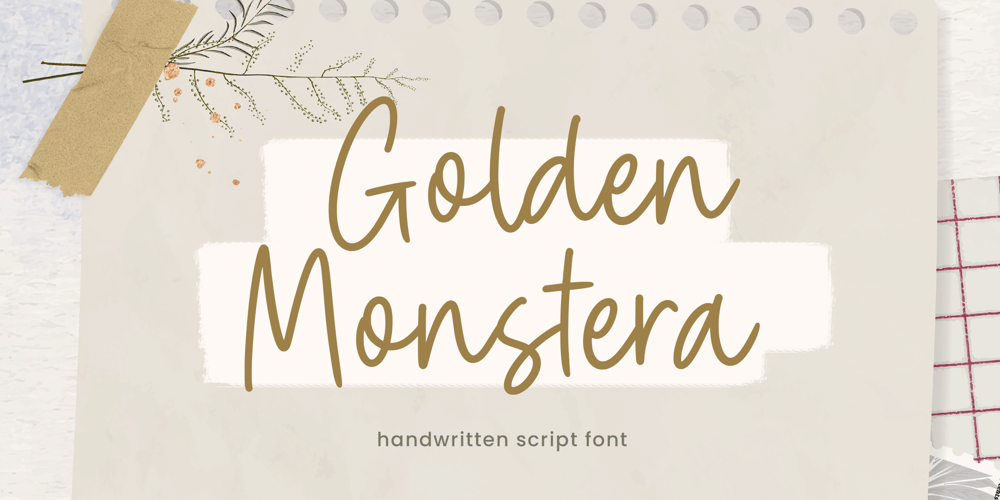 Golden Monstera font