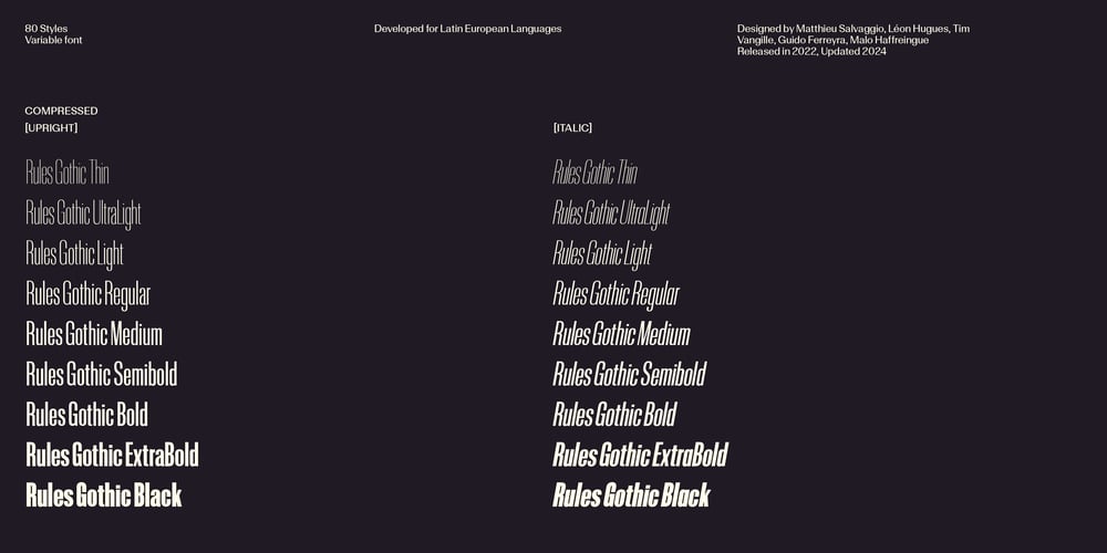 Rules Gothic font