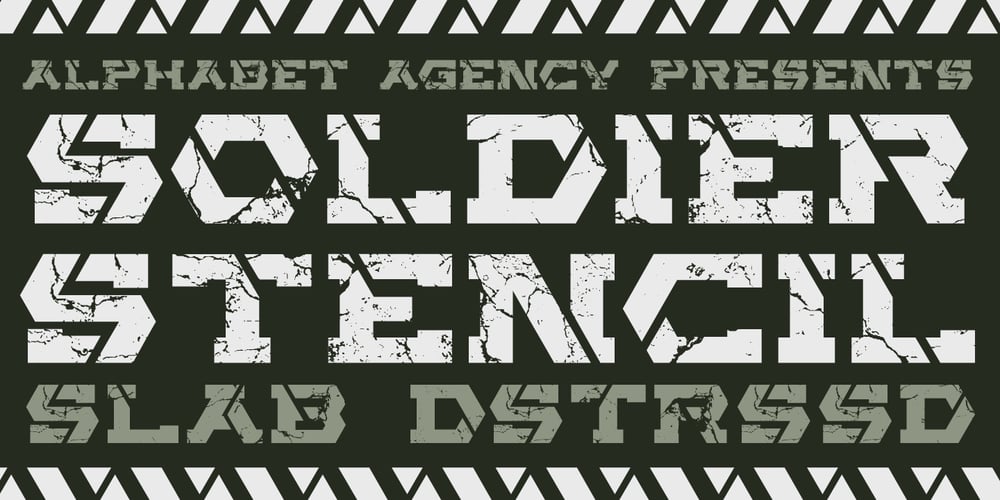 Soldier Slab Stencil Dstrssd font