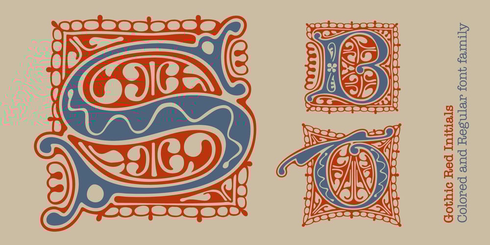 Gothic Red Initials font