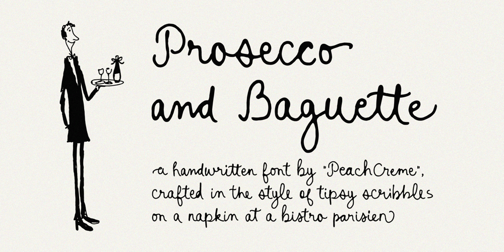 Prosecco and Baguette font