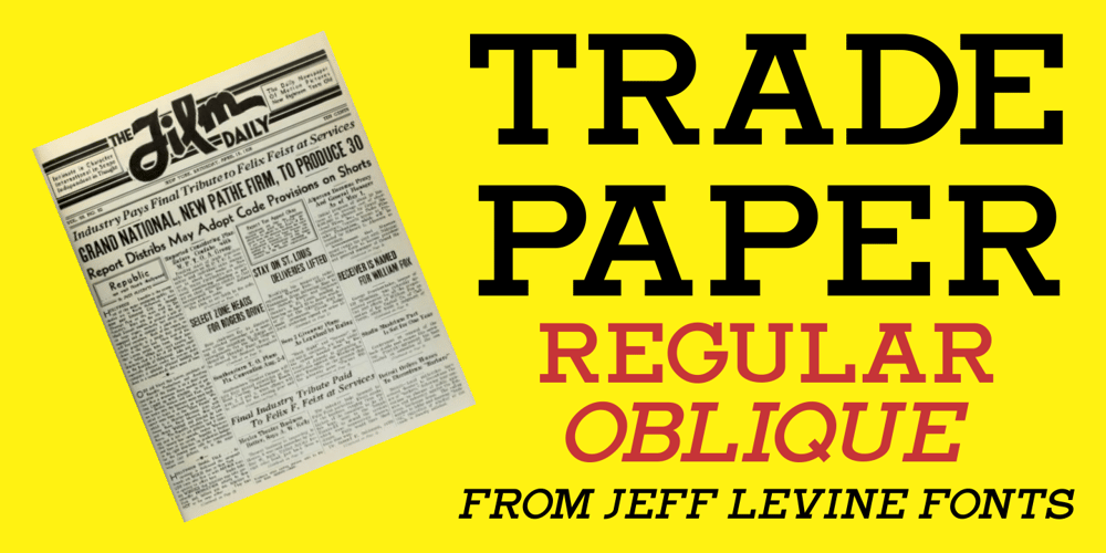 Trade Paper JNL font