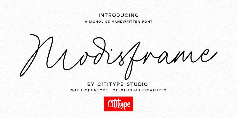 Modisframe font