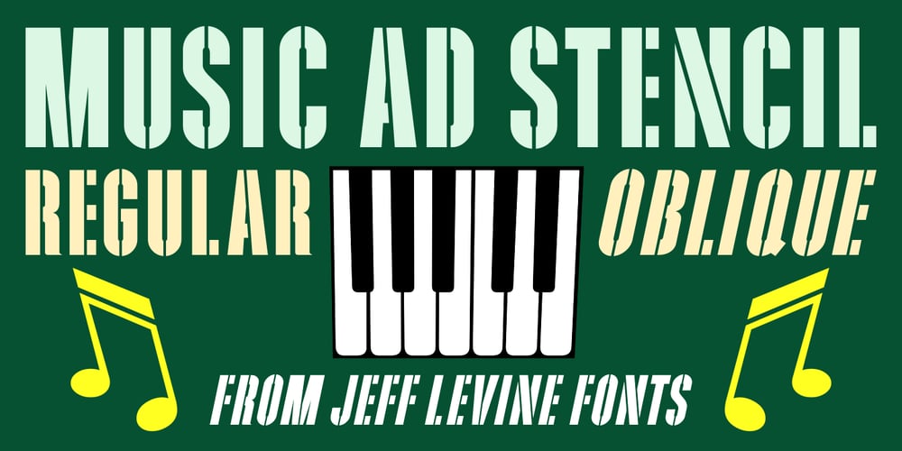 Music Ad Stencil JNL font