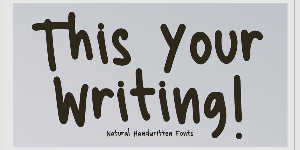 This Your Writing font