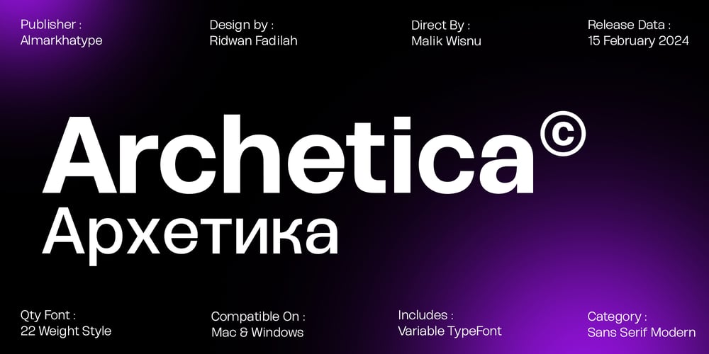 Archetica font