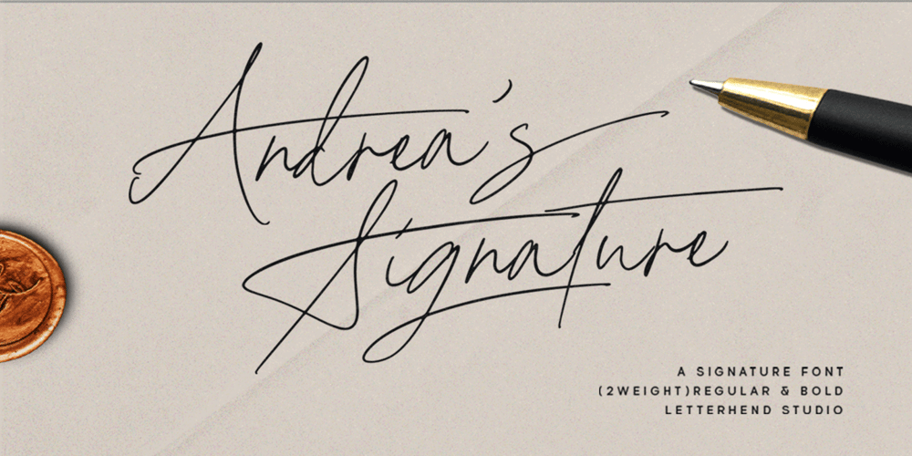 Andreas Signature font