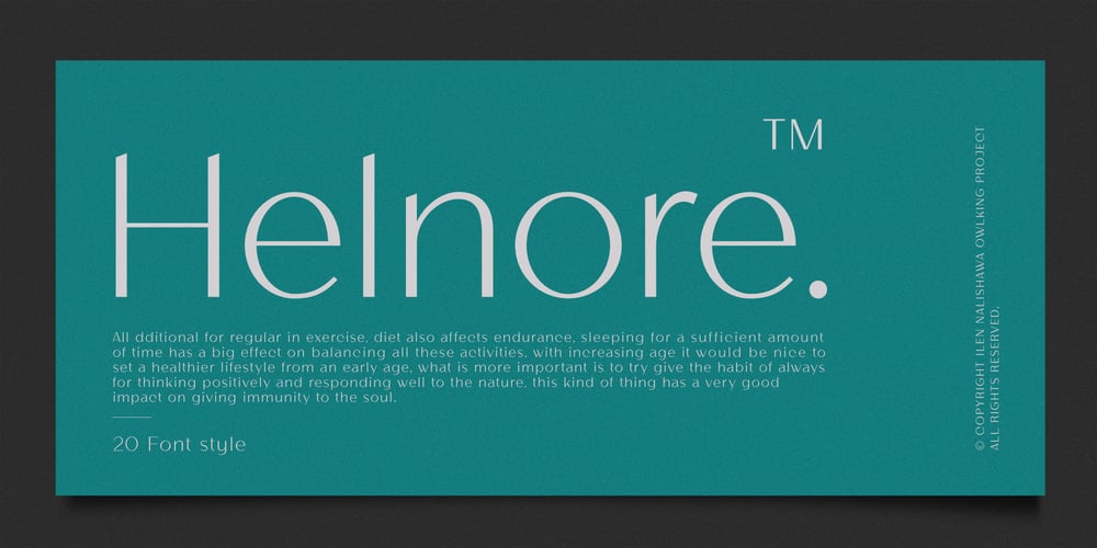 Helnore font