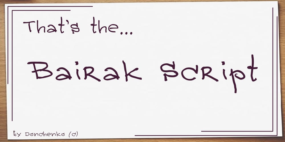 Bairak Script font