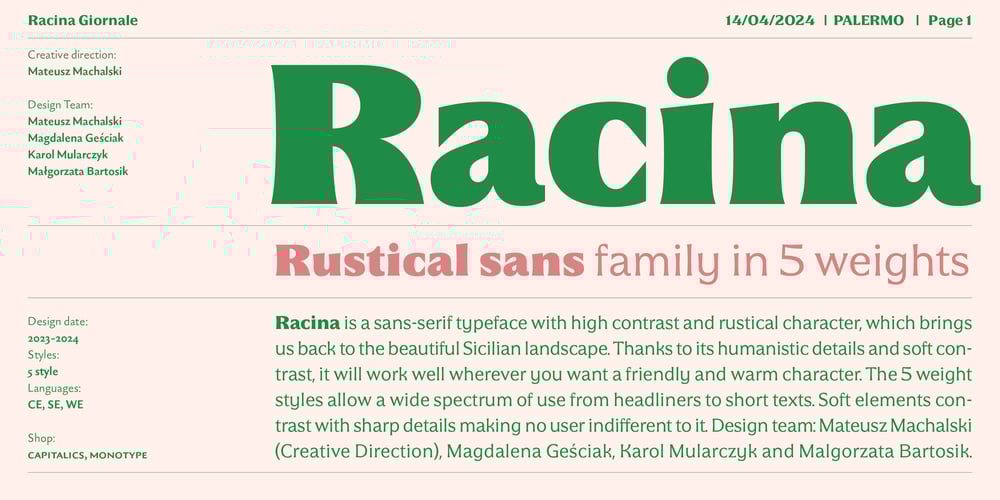Racina font