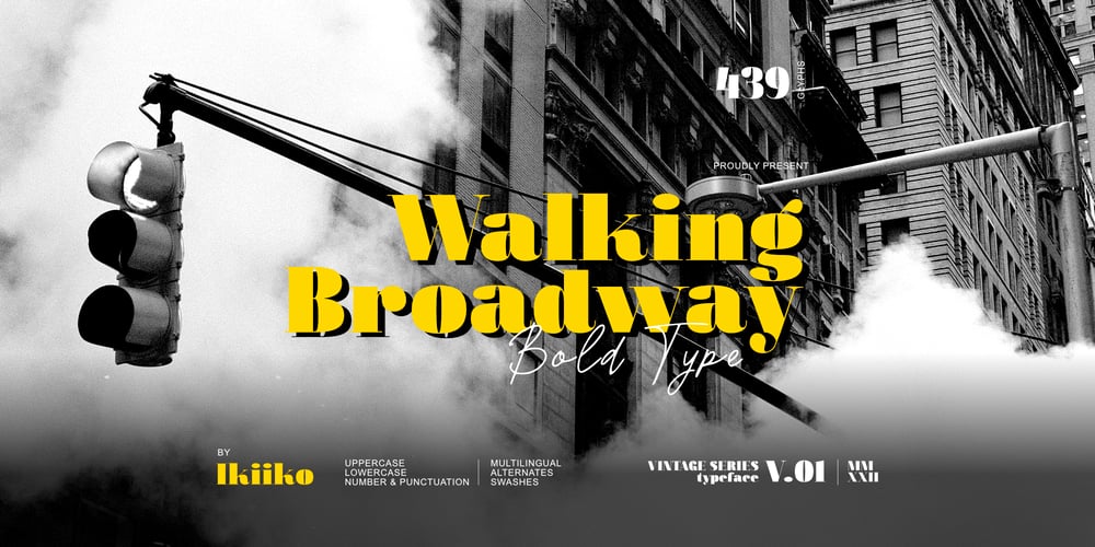 Walking Broadway font